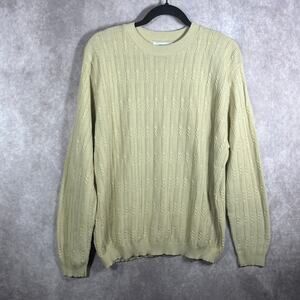 Alfred Dunner Sweater Womens Large Beige‎ Cable Knit Crew Neck Fisherman Casual